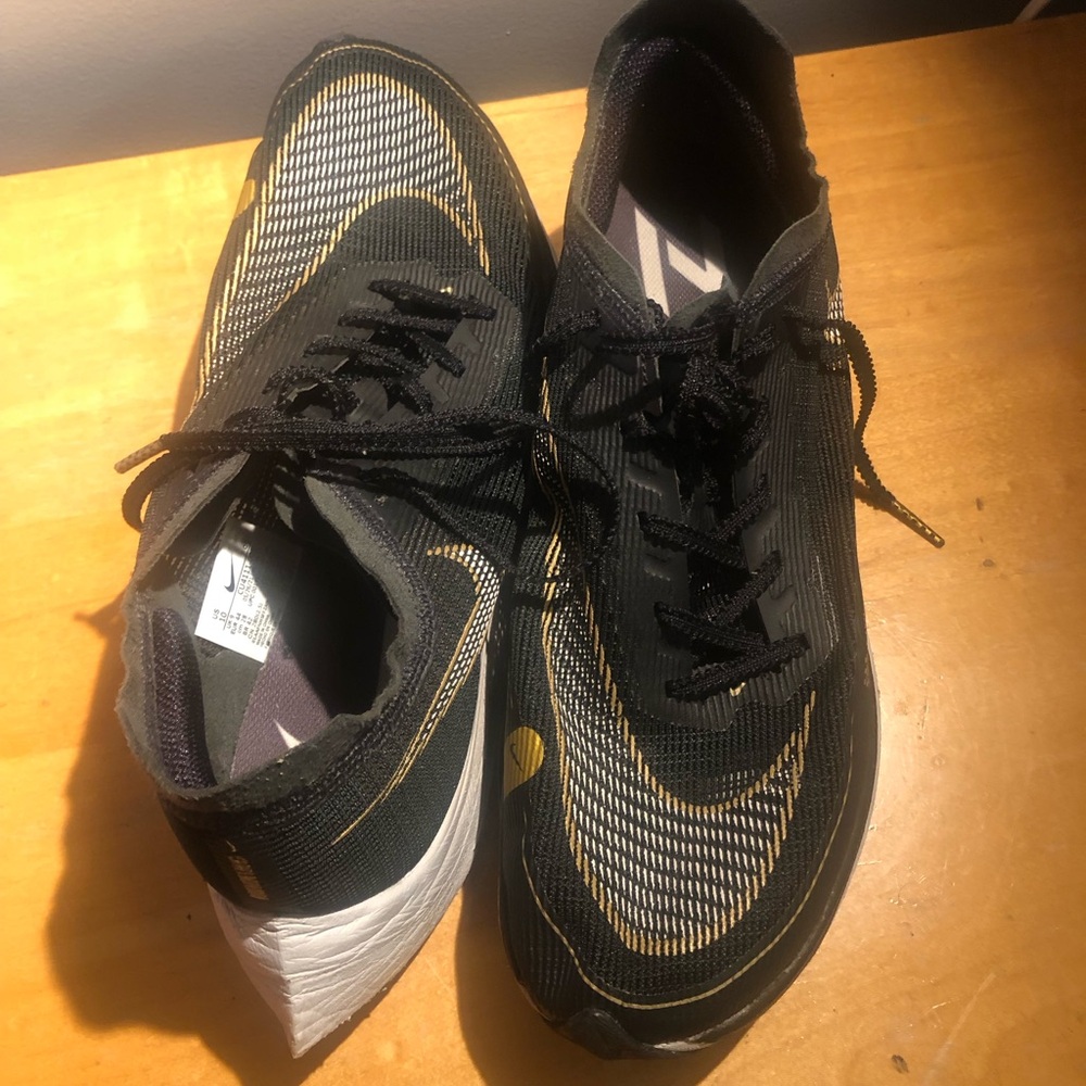 Nike Men's Black and Gold Zoom X Running Shoes